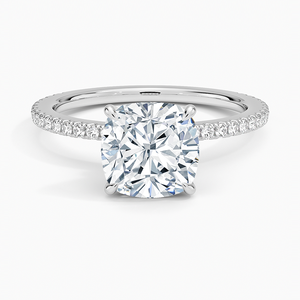 BOJ <b>Ring</b> 048 Cushion Cut 925 Silver Demi Three Quarter Coverage <b>Diamond</b> <b>Ring</b> 2ct D Color VVS1 Moissanite GRA Certified Low Price - Product Image 1
