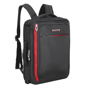 Leather Strap Shockproof Laptop Compartment Zipper SAKOS Versatile Unisex Striped <b>Waterproof</b> <b>School</b> <b>Backpack</b> 20L Detachable - Product Image 2