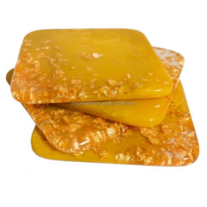 Sous-verres en bois de rivière en résine faits à la main artistique Fusion verres moderne rustique décor de table élégant ensemble d'accessoires en bois de résine - Product Image 4