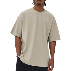 High Quality Men Boxy T-<b>Shirt</b> Heavy Weight Loose Fit Tee Men Soft Touch Heavyweight Boxy <b>Shirt</b> Elastic Streetwear Top OEM Custom - Product Image 4