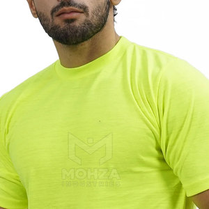 Durable 100% Cotton Comfortable <b>Men's</b> Gym T-Shirts Solid Color Quick Dry Breathable <b>Short</b> Sleeve Made in Pakistan - Product Image 5