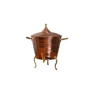 Handcrafted 100% Pure Copper Water Dispenser 5L <b>Set</b> With Iron Stand And Hammered Moscow Mule <b>Mugs</b> Ayurvedic Copper Matka - Product Image 5