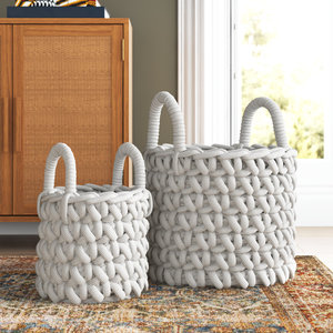 Home Decor Organizer Fabric Decorative <b>Woven</b> <b>Storage</b> <b>Basket</b> - Product Image 2