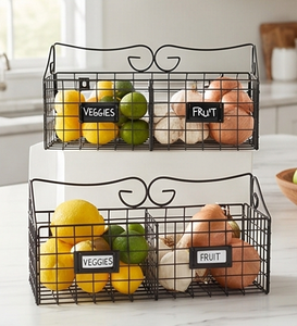 Cesta de Almacenamiento de Alambre Metálico Moderna para Montar en la Pared, Forma Rectangular, Organizador Multiusos, Elegante Adorno para el Hogar - Product Image 3