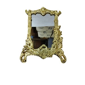 Antique Bronze Handheld Mirror with Ornate Floral Embossing Vintage Style Vanity Mirror for Wedding Gifts & Home Dressing <b>Table</b> - Product Image 5