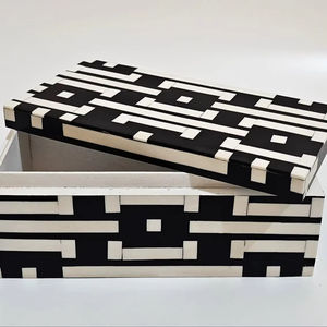 Caja de Joyería Decorativa Hecha a Mano con Diseño Marroquí de Flor de Amor con Incrustaciones de Hueso Ecológica, Decoración para Mesa del Hogar, Año Nuevo - Product Image 1