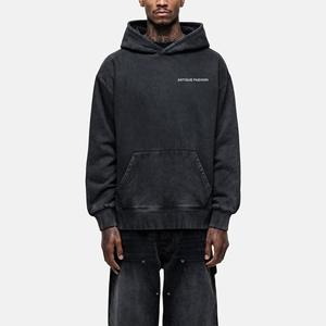 Sweat à capuche vintage surdimensionné personnalisé unisexe en coton épais 100 % anti-plis pour l'hiver, style streetwear - Product Image 1