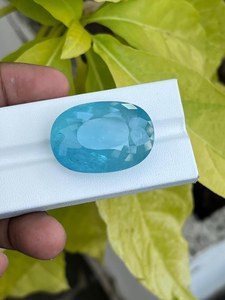 พลอยอะความารีนทรงรีจากบราซิล สีน้ำเงินแท้หายาก สำหรับเครื่องประดับชั้นดี - Product Image 5