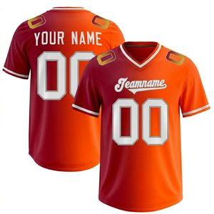 Camiseta de Fútbol Americano Personalizada con Cuello en V para Hombre, 100% Poliéster, Impresión Sublimada, Nombre del Equipo, Número, Corte Regular, Manga Corta - Product Image 3