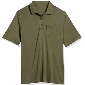 Polo à manches courtes noir pour homme avec poche, respirant, tricoté, coupe décontractée - Product Image 4