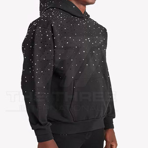 Sudadera con Capucha Moderna para Hombre, Diseño Personalizado con Pedrería, Ropa Casual Cómoda, Sudadera Premium 100% Algodón Ecológico - Product Image 4
