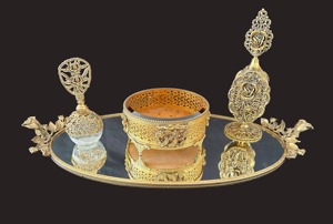 Ensemble de brûleurs d'encens en laiton doré, design arabe, brûleur de Bakhoor fait à la main, décoration d'intérieur, fabrication indienne - Product Image 3