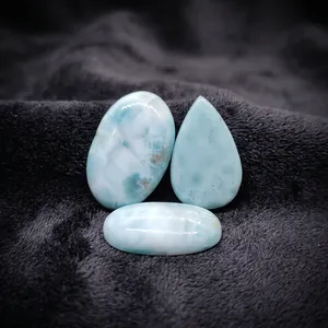 พลอยลาริมาร์สีน้ำเงินทรงหลังเบี้ยขายดีที่สุด ขายส่ง - Product Image 3