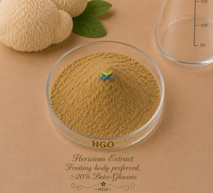 Suministro directo de fábrica de HGO de extracto de Hericium natural puro (grado alimenticio) Especificación Cuerpo fructífero preferido, >20% Beta-Glucanos - Product Image 1