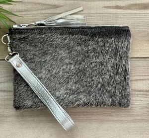 Portefeuille court en fourrure véritable pour femme avec fermeture éclair, imprimé animal, mode, usage quotidien, avec dragonne - Product Image 3