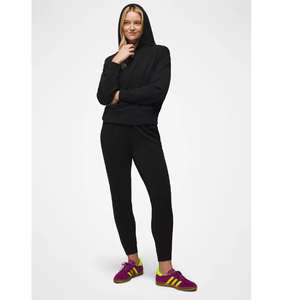OEM Plain <b>Black</b> <b>Fleece</b> Hoodie Women Minimalist Crossover Collar Drop Shoulder Pullover Wholesale Price By Twin City Pakistan - Product Image 4