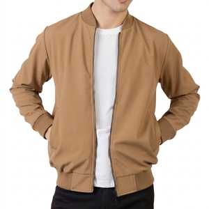 Veste de sport pour homme SPAWRTS SPORTS, bleu marine, style varsity, couleur unie, coupe-vent, col montant, fermeture éclair, style décontracté, coupe régulière - Product Image 2