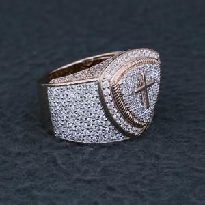 Moissanite <b>Ring</b> Rhodium Christian Hexagon Shape 925 Sterling Silver Pave Setting Brilliant Cut Geometric Minimalist Unisex - Product Image 2