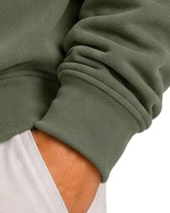 Green <b>Men</b> Oversized Quarter Zip Sweatshirt <b>Pullover</b> Fleece Cotton Polyester Casual Winter Sweatshirt With Stand Collar Zip Neck - Product Image 4