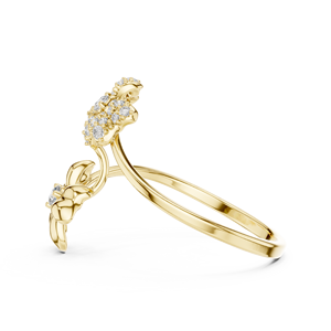 Anillo solitario minimalista de oro amarillo macizo de 14k con diamante de corte redondo para mujer, ideal para compromiso, aniversario o regalo de boda. - Product Image 2