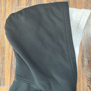 <b>Mens</b> Black and <b>Grey</b> Contrast Panel Pullover Hoodie with Curved Piping OEM ODM Wholesale Apparel - Product Image 3