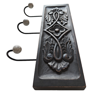Smart Art Wood Carving Black Painted Decorative Wooden Hand Carved <b>Key</b> <b>Hook</b> <b>Wall</b> Hangings <b>Key</b> Hanger Engineered Wood Patio Decor - Product Image 6