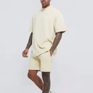 Ensemble d'été pour hommes, chemise et short, tenue décontractée en deux pièces, tissu respirant et confortable pour la plage, les vacances et les voyages - Product Image 1