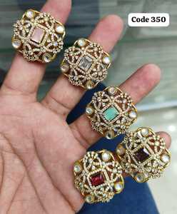 Anillo de Cóctel Ajustable de Lujo Chapado en Oro con Diamantes Americanos para Mujer |   Anillo Floral CZ con Piedra Cuadrada de Color | - Product Image 1