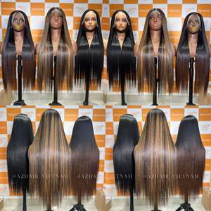 Extensiones de cabello humano Remy vietnamita Full HD para peluca Frontal de encaje con pelucas de alta calidad resaltadas rectas de hueso - Product Image 4