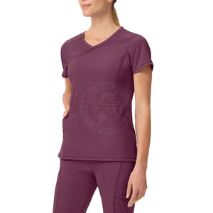 2026 Lightweight Cotton <b>Scrub</b> Women Mock Wrap <b>Tops</b> Premium Quality Hospital Use OEM Custom Service New Arrival - Product Image 4