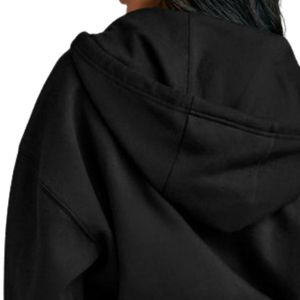 Sweat-shirt à capuche zippé tendance pour femme, coupe oversize décontractée, en polaire douce, à manches longues, coupe ample, pour l'hiver et le style urbain - Product Image 5