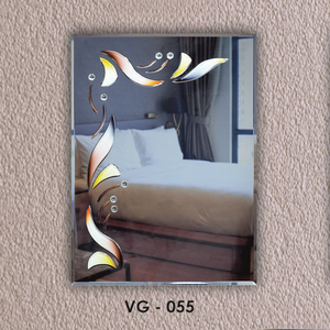 Sleek <b>Rectangular</b> <b>Frameless</b> V-Groove Designer <b>Mirror</b> Perfect Addition to a Bathroom Bedroom Living room or Hallway - Product Image 2