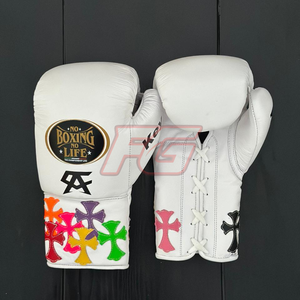Gants de boxe MMA personnalisés pour l'entraînement |   Conception à Doigts Entiers |   Fermeture à boucle et crochets |   Matériel en cuir véritable |   Évacuation de l'humidité | - Product Image 3