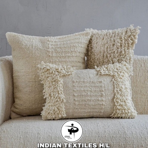 Housse de coussin carrée de style nordique bohème ethnique, technique brodée et tuftée avec pompons, vintage, écologique, personnalisable, OEM, vente en gros - Product Image 1