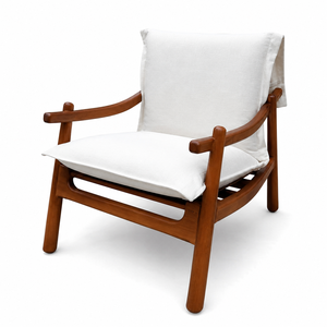 Sillón de Madera Maciza con Cojín, Sillón Moderno para Hotel, Dormitorio, Resort, Villa, Muebles de Sala de Estar Interior - Product Image 1