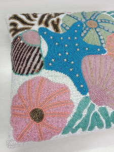 Wholesale Handmade Beaded Cushion Cover Floral Embroidered <b>Decorative</b> Throw <b>Pillow</b> Cover - Product Image 2