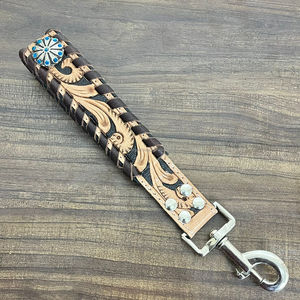 Nuevo cuero genuino personalizado hecho a mano con flor Concho entrenamiento de mascotas tráfico plomo perros accesorio para caminar - Product Image 4