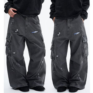 Pantalones Cargo de Mezclilla Personalizados para Hombre, Bolsillos Laterales, Alta Calidad, Impermeables, 100% Poliéster, Ecológicos, Ropa Casual de Calle - Product Image 1