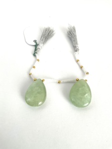 Par de perlas de aguamarina, piedra preciosa natural para la elaboración de joyería fina - Product Image 5