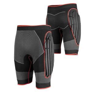 Shorts de protection pour motards, respirants, séchage rapide, équipement de moto, noir avec bordures rouges, design color block, EXPERT MAKER - Product Image 1
