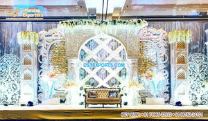 Scène de mariage indien en plein air, décoration de scène de mariage musulman traditionnel, décor de scène Walima, thème de jardin extérieur, scène de mariage - Product Image 4