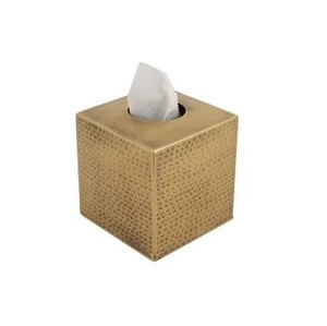 Boîte à mouchoirs en métal argenté au design martelé, porte-serviettes créatif pour la maison, le bureau, la table basse, distributeur décoratif - Product Image 2