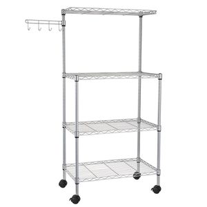 Étagère de cuisine à 4 niveaux, support pour four à micro-ondes, étagère de travail, chariot de rangement pratique - Product Image 2