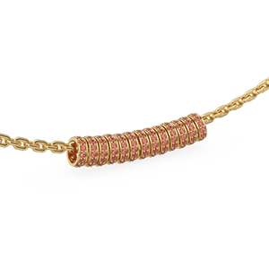 ลูกปัดรอนเดลทองคำแท้ 18K สีแดงโกเมนจากอิตาลี, ลูกปัดรอนเดลแบบ Eternity, ลูกปัดรอนเดลทองคำแท้สำหรับเว้นระยะ, ลูกปัดโกเมนสำหรับเว้นระยะ, ล้อทองคำ - Product Image 4