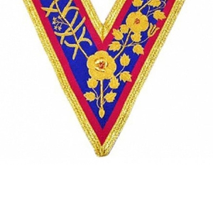 Colliers d'officier maçonniques 3D brodés personnalisés de haute qualité, couleur marron, pour Maître Maçon, Rang Provincial, en promotion - Product Image 1