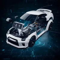 Hypercar-Wecker mit Realistischem Motorauspuffgeräusch & Lichteffekten Hypercar-förmiges Modell Schreibtischmodell