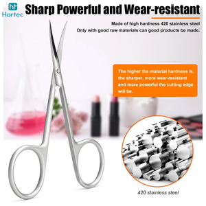 Ciseaux à ongles de haute précision pour usage professionnel en salon de beauté, ciseaux de manucure incurvés en acier inoxydable avec manche en acier - Product Image 3