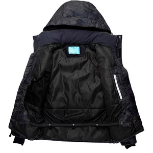 Chaqueta Impermeable Unisex para Esquí y Snowboard, Negra, Gris, Azul, Multicolor, con Estampado de Camuflaje, con Capucha, Acolchada, con Cierre - Product Image 4