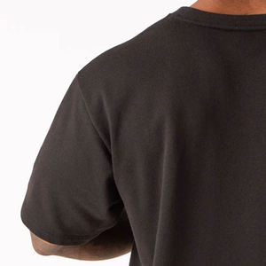 T-shirt personnalisé pour homme en coton noir 100% coton, col rond, manches courtes, coupe classique, couleur unie, design uni, jersey tricoté - Product Image 6
