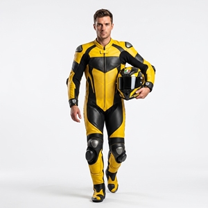 Traje de Motociclismo Dumela Amarillo y Negro de Cuero, Protección Corporal Completa, Transpirable, para Todas las Estaciones, Equipo Deportivo para Adultos - Product Image 3
